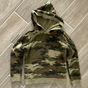 Rorie Whelan Camo Knit Hooded Sweater